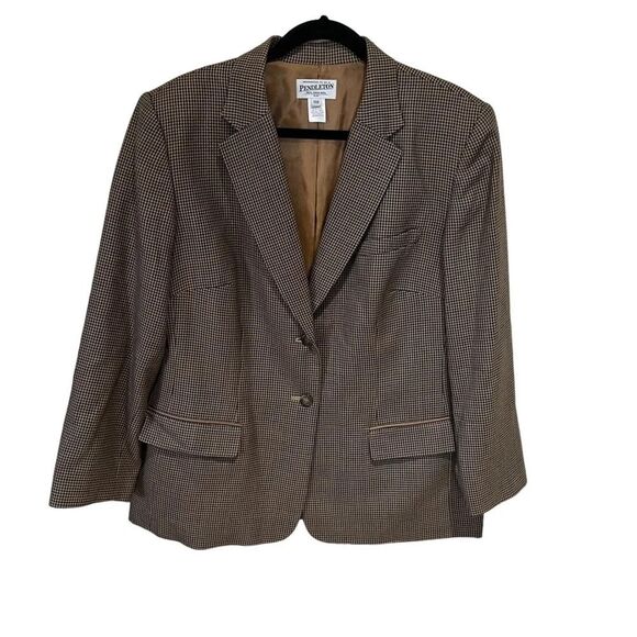 Pendleton Blazer Women's Size 16 Brown Virgin Wool Flawed - Picture 1 of 16